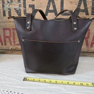 Portland Leather Dark Brown Leather tote